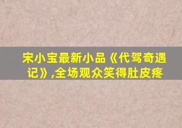 宋小宝最新小品《代驾奇遇记》,全场观众笑得肚皮疼