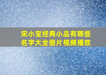 宋小宝经典小品有哪些名字大全图片视频播放