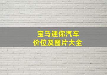 宝马迷你汽车价位及图片大全