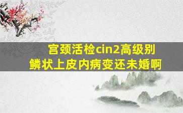 宫颈活检cin2高级别鳞状上皮内病变还未婚啊