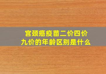 宫颈癌疫苗二价四价九价的年龄区别是什么