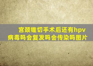 宫颈锥切手术后还有hpv病毒吗会复发吗会传染吗图片