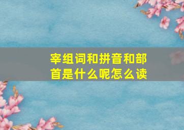 宰组词和拼音和部首是什么呢怎么读