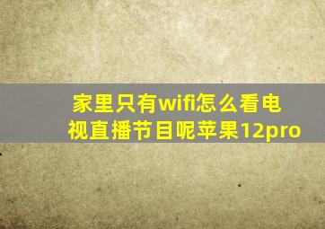 家里只有wifi怎么看电视直播节目呢苹果12pro