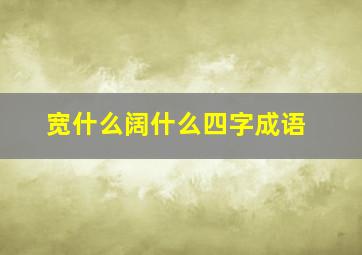 宽什么阔什么四字成语