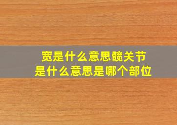 宽是什么意思髋关节是什么意思是哪个部位