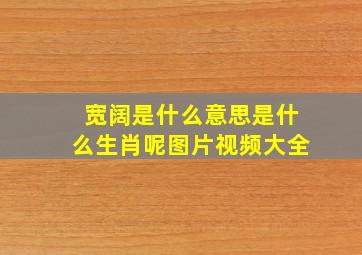 宽阔是什么意思是什么生肖呢图片视频大全