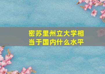 密苏里州立大学相当于国内什么水平