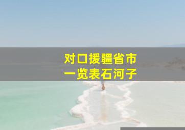 对口援疆省市一览表石河子