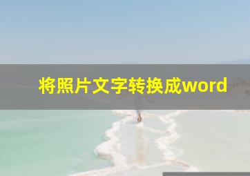 将照片文字转换成word