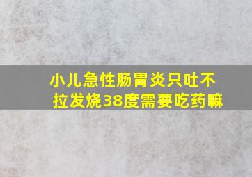 小儿急性肠胃炎只吐不拉发烧38度需要吃药嘛