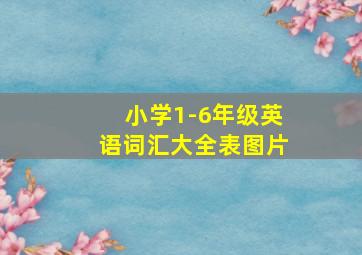 小学1-6年级英语词汇大全表图片