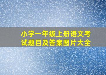 小学一年级上册语文考试题目及答案图片大全