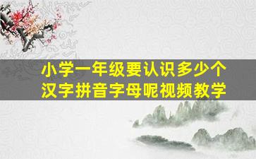 小学一年级要认识多少个汉字拼音字母呢视频教学