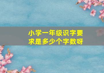 小学一年级识字要求是多少个字数呀