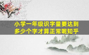 小学一年级识字量要达到多少个字才算正常呢知乎