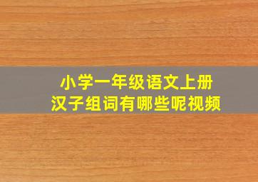 小学一年级语文上册汉子组词有哪些呢视频