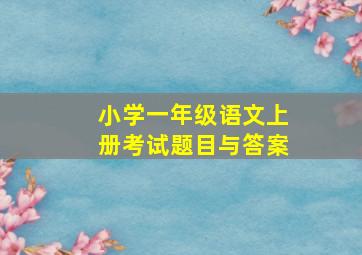 小学一年级语文上册考试题目与答案