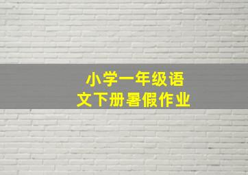 小学一年级语文下册暑假作业