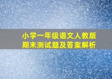 小学一年级语文人教版期末测试题及答案解析