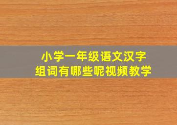 小学一年级语文汉字组词有哪些呢视频教学