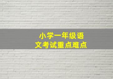 小学一年级语文考试重点难点