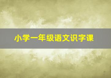 小学一年级语文识字课