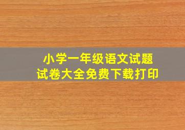 小学一年级语文试题试卷大全免费下载打印