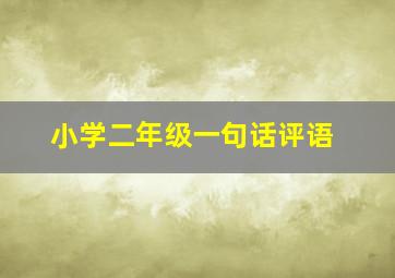 小学二年级一句话评语