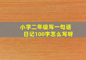 小学二年级写一句话日记100字怎么写呀