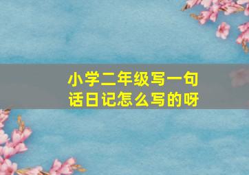 小学二年级写一句话日记怎么写的呀