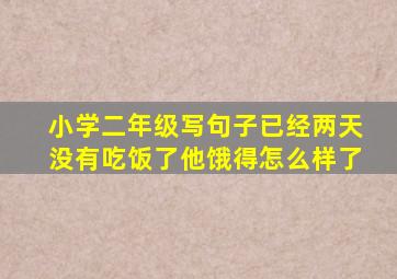 小学二年级写句子已经两天没有吃饭了他饿得怎么样了