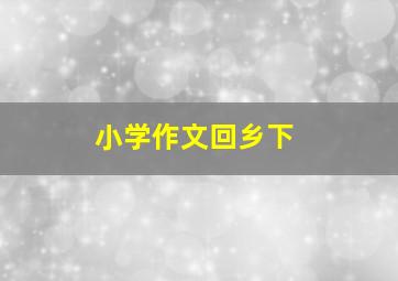 小学作文回乡下