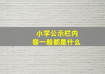 小学公示栏内容一般都是什么