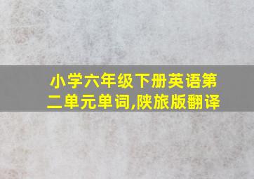 小学六年级下册英语第二单元单词,陕旅版翻译