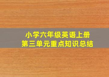 小学六年级英语上册第三单元重点知识总结