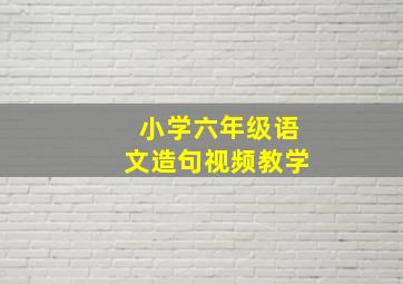 小学六年级语文造句视频教学