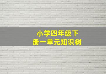 小学四年级下册一单元知识树