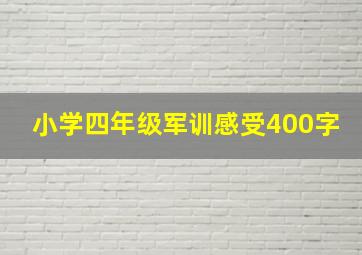 小学四年级军训感受400字