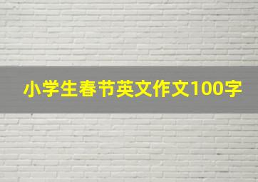 小学生春节英文作文100字