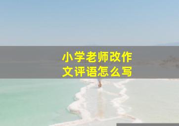 小学老师改作文评语怎么写