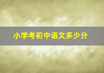 小学考初中语文多少分