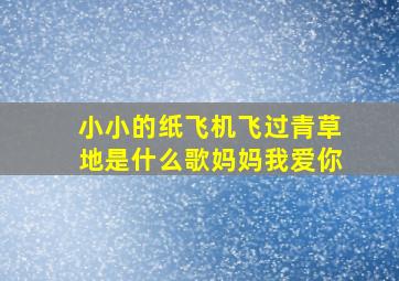 小小的纸飞机飞过青草地是什么歌妈妈我爱你