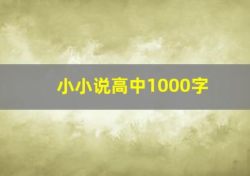 小小说高中1000字