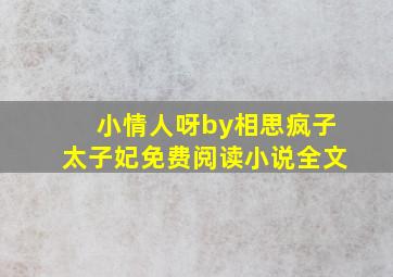 小情人呀by相思疯子太子妃免费阅读小说全文