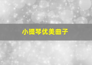 小提琴优美曲子