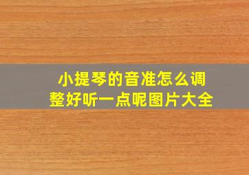 小提琴的音准怎么调整好听一点呢图片大全