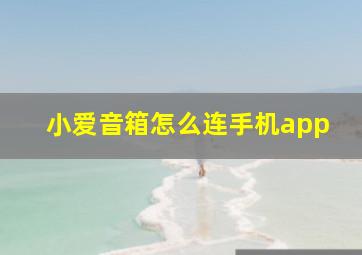 小爱音箱怎么连手机app