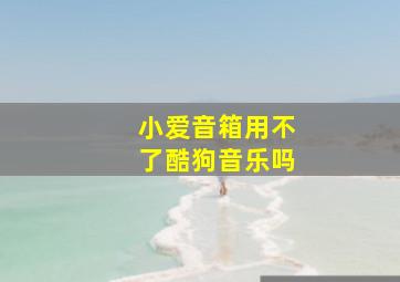 小爱音箱用不了酷狗音乐吗