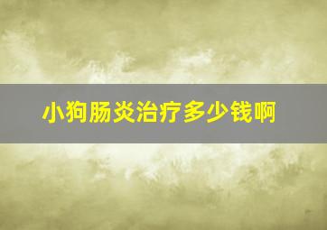 小狗肠炎治疗多少钱啊